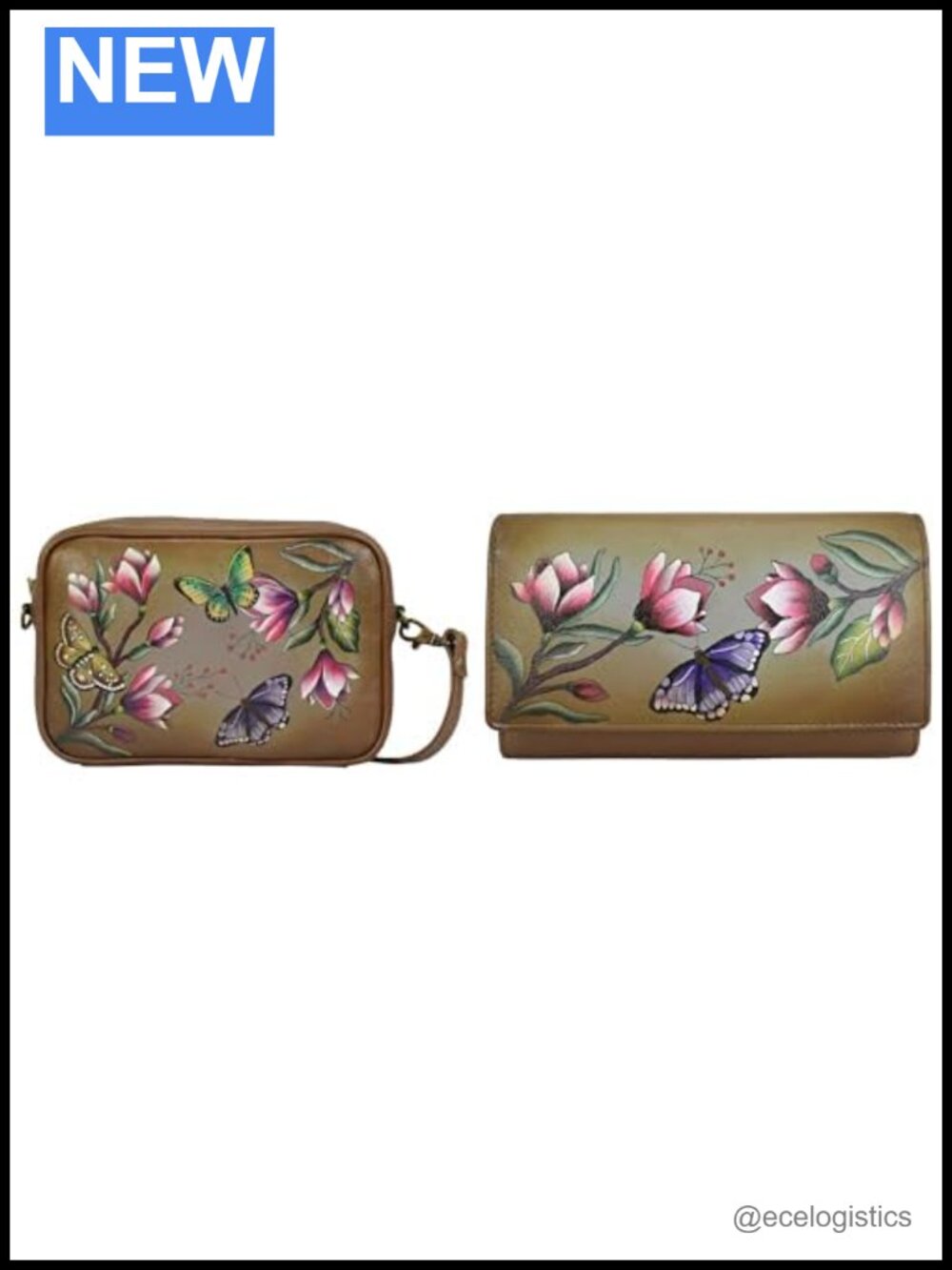 Hand-Painted Genuine Leather Crossbody Bag